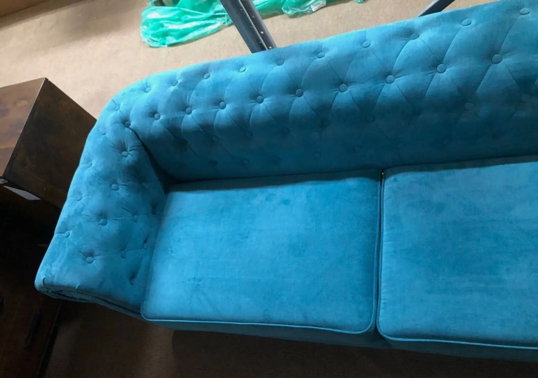 Alderwood Chesterfield Fabric Sofa Teal 3 SeaterRRP £850.00