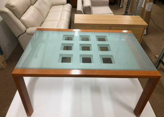 Ligne roset extending table in rosewood and glass (price at purchace £1999)